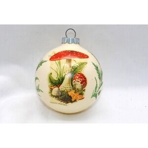 VTG MUSHROOM Glass Christmas Ornament 2.5" by Shiny Brite